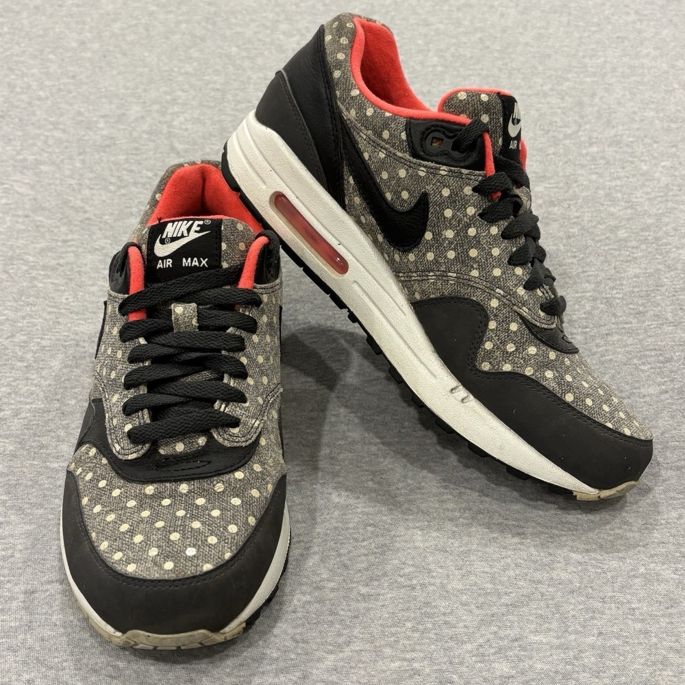 Nike Air Max 1 Premium Polka Dot Shoes Men's Size 8 Gray Sneakers 705282-002